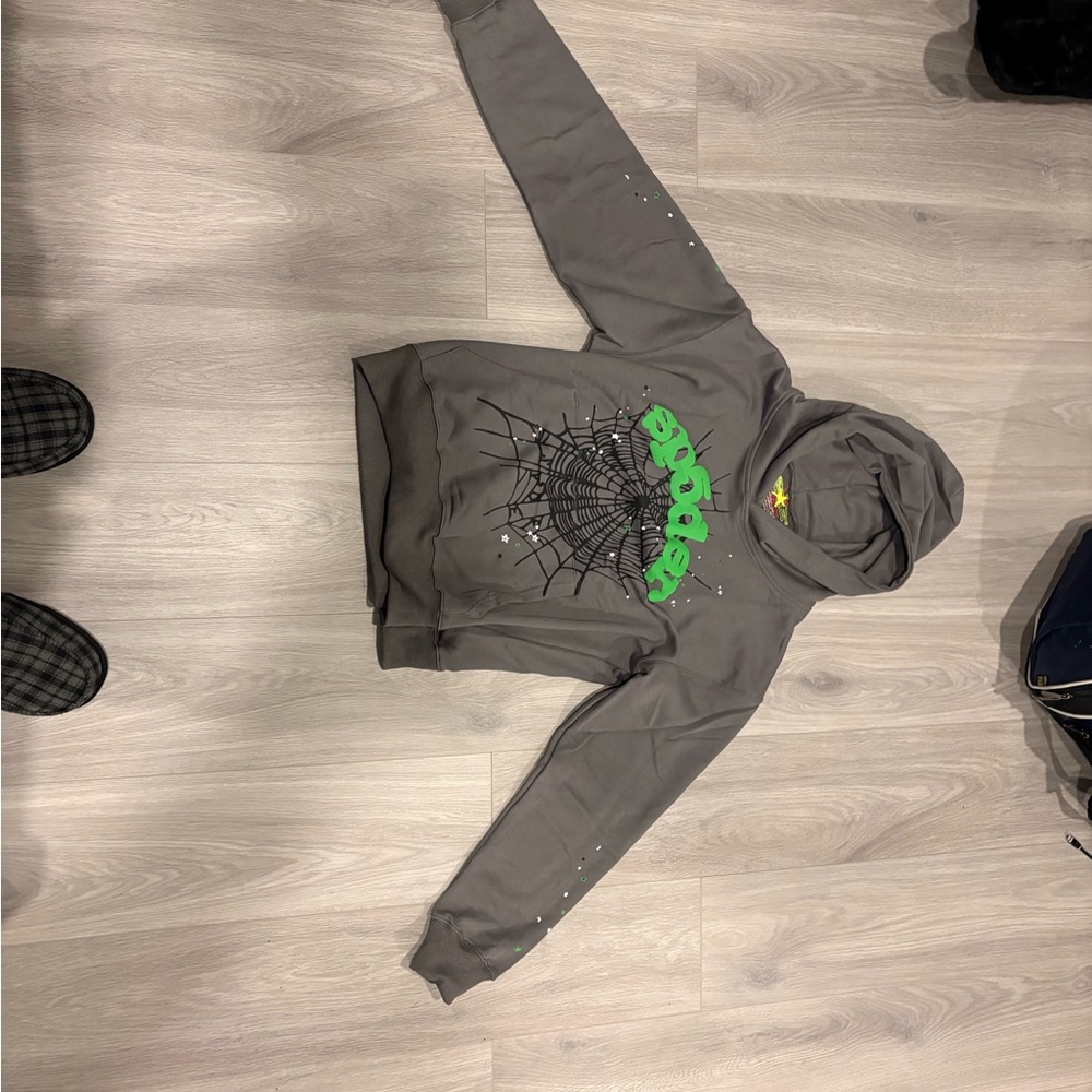 Grey sp5der hoodie